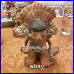 Mayan Gods Art Vintage 1970's Sculptures All 5 Included Pottery Ceramic