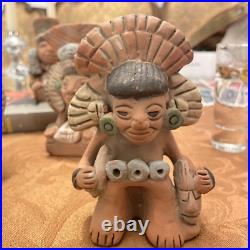 Mayan Gods Art Vintage 1970's Sculptures All 5 Included Pottery Ceramic