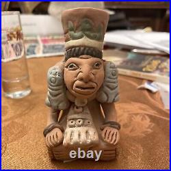 Mayan Gods Art Vintage 1970's Sculptures All 5 Included Pottery Ceramic