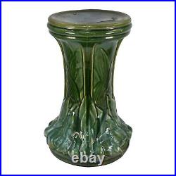 McCoy 1930s Vintage Art Pottery Leaves And Berries Green Ceramic Pedestal