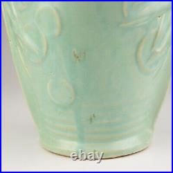 McCoy Pottery Vintage Sand Dollars Floor Vase, Shape 41, Matte Turquoise/Aqua