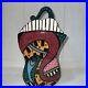 McGovney Camarot Whimsical Art Deco Abstract Ceramic Canister 12 tall