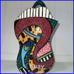 McGovney Camarot Whimsical Art Deco Abstract Ceramic Canister 12 tall