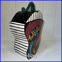 McGovney Camarot Whimsical Art Deco Abstract Ceramic Canister 12 tall