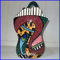 McGovney Camarot Whimsical Art Deco Abstract Ceramic Canister 12 tall