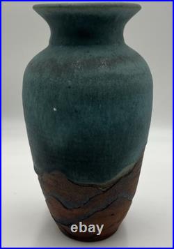 Megan Stoneware Studio Art Pottery Vase Native 11 Signed Original