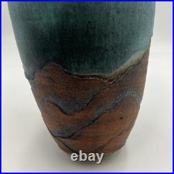 Megan Stoneware Studio Art Pottery Vase Native 11 Signed Original