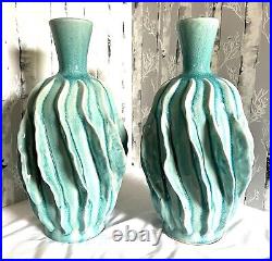 Merope Medium Handmade vase (2) a serene sky blue crackle