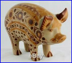 Mexican Ceramic Lg Pig Bank Folk Art Collectible Ceramist Pablo Pajarito #1