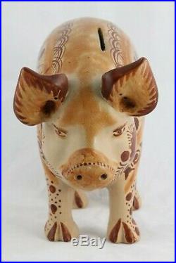 Mexican Ceramic Lg Pig Bank Folk Art Collectible Ceramist Pablo Pajarito #1