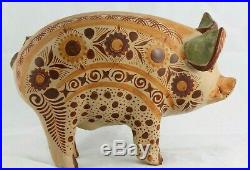 Mexican Ceramic Lg Pig Bank Folk Art Collectible Ceramist Pablo Pajarito #1