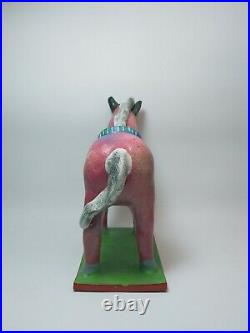 Mexican Folk Art Ceramic Hand Painted Horse Signed By Artist Ortega 9×8