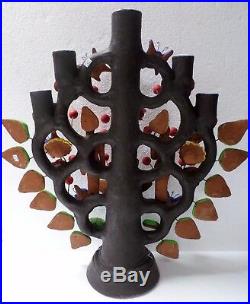 Mexican Folk Art Metepec Pottery Ceramic Arbol de Vida Tree of Life Adam Eve 20
