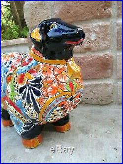 Mexican Folk Art Talavera Pottery Ceramic Animal Sheep Lamb Figure 17