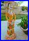 Mexican Pottery Catrina Figure Painted Ceramic Folk Art Day of Dead Large 22