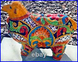 Mexican Pottery Talavera Animal Sheep Lamb Ceramic Figure Folk Art Large 17