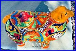 Mexican Pottery Talavera Animal Sheep Lamb Ceramic Figure Folk Art Large 17