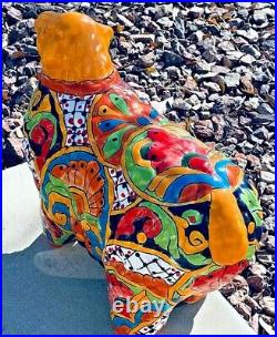 Mexican Pottery Talavera Animal Sheep Lamb Ceramic Figure Folk Art Large 17