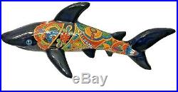 Mexican Pottery Talavera Shark XX Large 31 Wall Art Nautical Ceramic Fish