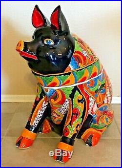 Mexican Talavera Pig Figure Statue XXX Large 27 Ceramic Pottery Art Farm Animal