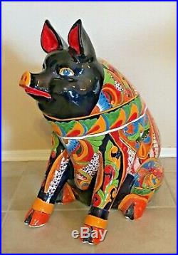 Mexican Talavera Pig Figure Statue XXX Large 27 Ceramic Pottery Art Farm Animal