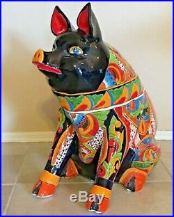 Mexican Talavera Pig Figure Statue XXX Large 27 Ceramic Pottery Art Farm Animal