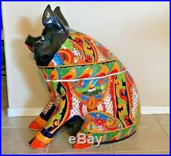 Mexican Talavera Pig Figure Statue XXX Large 27 Ceramic Pottery Art Farm Animal