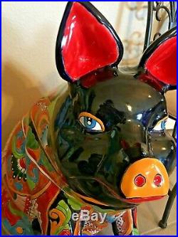 Mexican Talavera Pig Figure Statue XXX Large 27 Ceramic Pottery Art Farm Animal