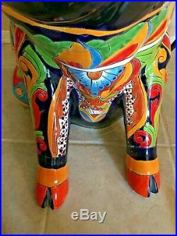 Mexican Talavera Pig Figure Statue XXX Large 27 Ceramic Pottery Art Farm Animal