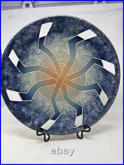 Meyer L. Waters Signed Ceramic Art Plate Handcrafted Pottery 15.5 Wall Decor