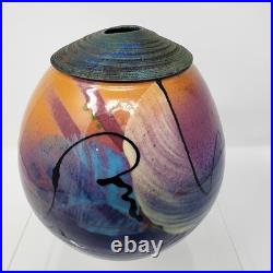 Michael Kifer Modernist Style Home Decor Closed Neck Vase Art Pottery Signed VTG