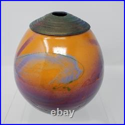 Michael Kifer Modernist Style Home Decor Closed Neck Vase Art Pottery Signed VTG