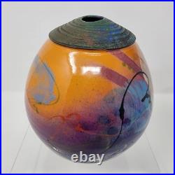 Michael Kifer Modernist Style Home Decor Closed Neck Vase Art Pottery Signed VTG