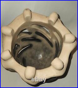 Michael Mick Raku Art Pottery Vase Vessel Ceramic Artist Signed Nude Figures