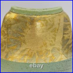 Michael Weinberg Art Pottery Tall Flat Gold Metalic Paint on Ceramic 10Vase