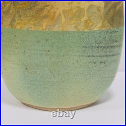 Michael Weinberg Art Pottery Tall Flat Gold Metalic Paint on Ceramic 10Vase