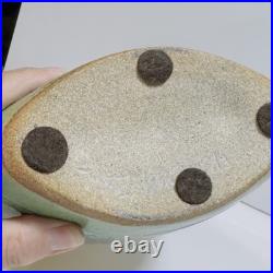 Michael Weinberg Art Pottery Tall Flat Gold Metalic Paint on Ceramic 10Vase