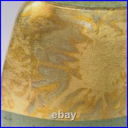 Michael Weinberg Art Pottery Tall Flat Gold Metalic Paint on Ceramic 10Vase