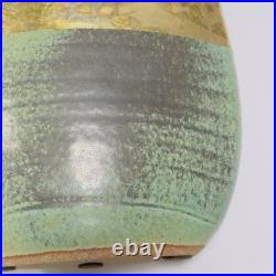 Michael Weinberg Art Pottery Tall Flat Gold Metalic Paint on Ceramic 10Vase