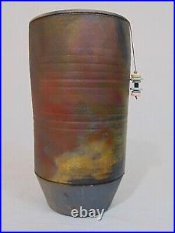 Michael Weinberg Raku Art Pottery Glazed Ceramic Vase 8 1/4