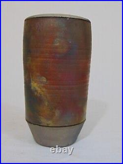 Michael Weinberg Raku Art Pottery Glazed Ceramic Vase 8 1/4