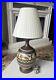 MidCentury Modern Studio Art Pottery Ceramic Incised Abstract Animal Table Lamp