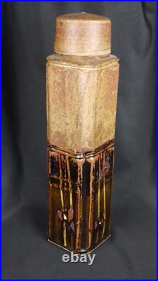 Mid CENTURY Threaded Lid ABSTRACT CERAMIC Studio BRUTAL Art Pottery SCULPTURE