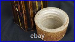 Mid CENTURY Threaded Lid ABSTRACT CERAMIC Studio BRUTAL Art Pottery SCULPTURE