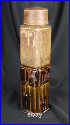 Mid CENTURY Threaded Lid ABSTRACT CERAMIC Studio BRUTAL Art Pottery SCULPTURE