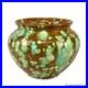 Mid-Century California Pottery Green & Brown Drip Glazed Vase