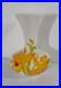 Mid Century Ceramic Pottery Floral Signed Vase- Embossed Relief 7 Tall X 6.25