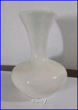 Mid Century Ceramic Pottery Floral Signed Vase- Embossed Relief 7 Tall X 6.25