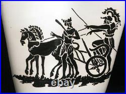 Mid Century Italian Vase Gold Gilt Roman Men & Chariot 1950's Bloomingdales NYC