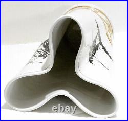 Mid Century Italian Vase Gold Gilt Roman Men & Chariot 1950's Bloomingdales NYC
